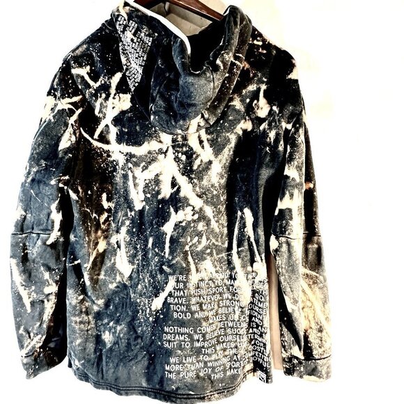 PUMA Sweatshirt Hoodie Size Small Grunge Zip Up Acid Wash Text Hooded Unisex - Picture 1 of 10
